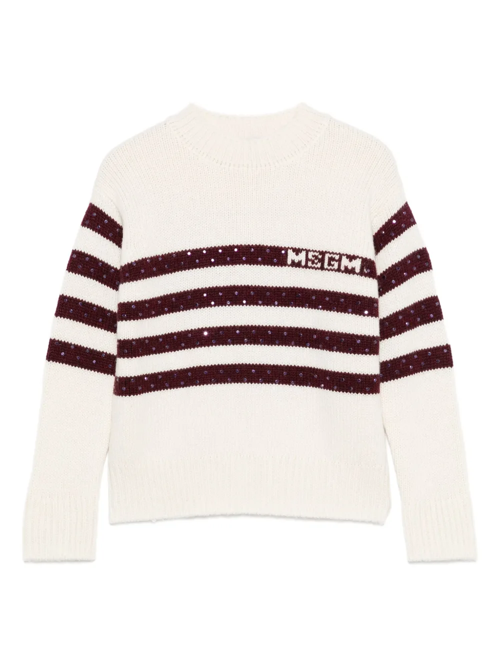 MSGM Kids stripe-detail sequin-embellished sweater | Neutrals | Image 1