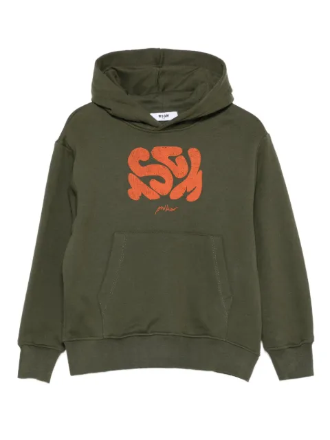 MSGM Kids abstract-print hooded top