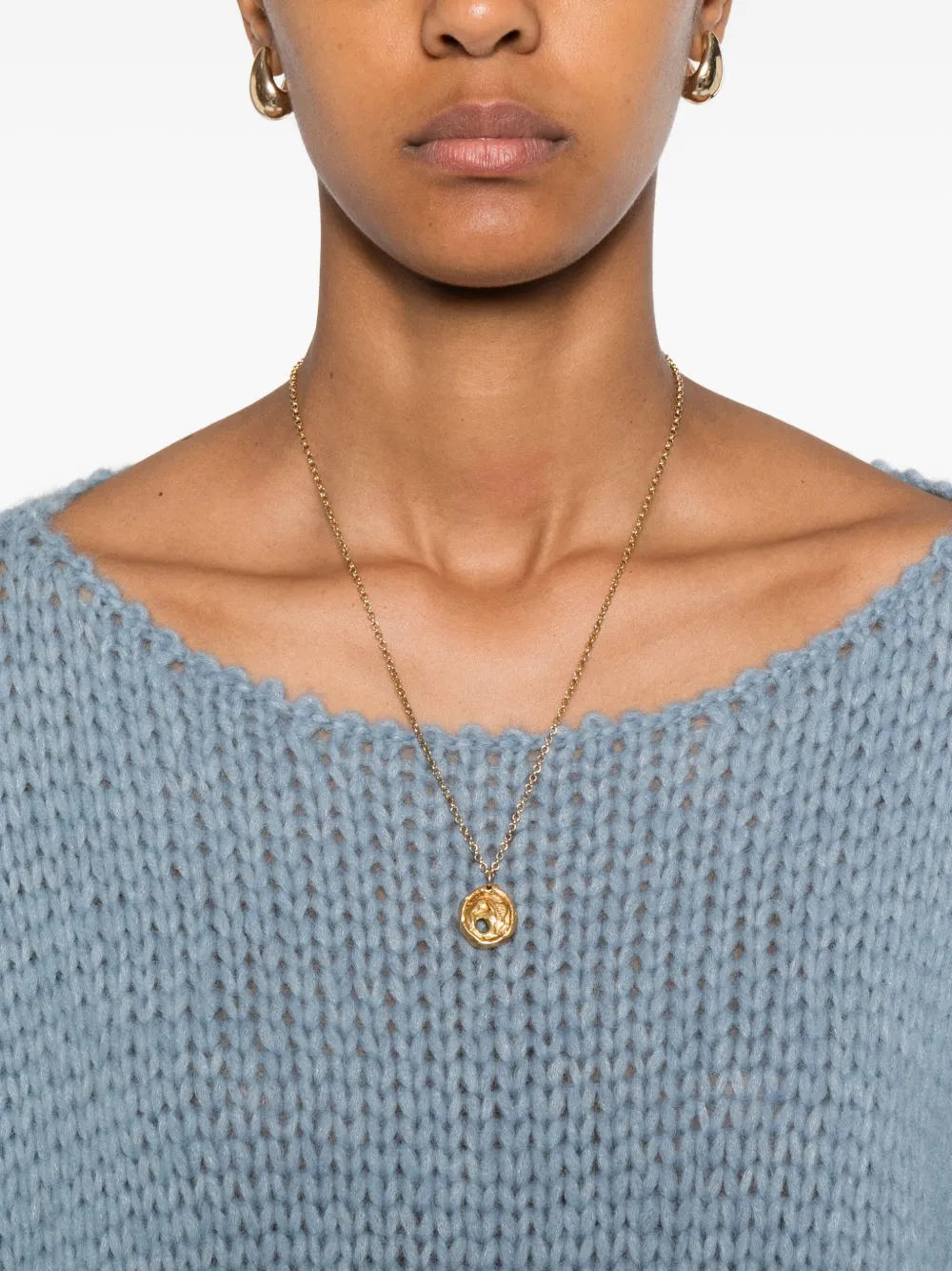 Roberto Collina Trui met boothals en lange mouwen Blauw