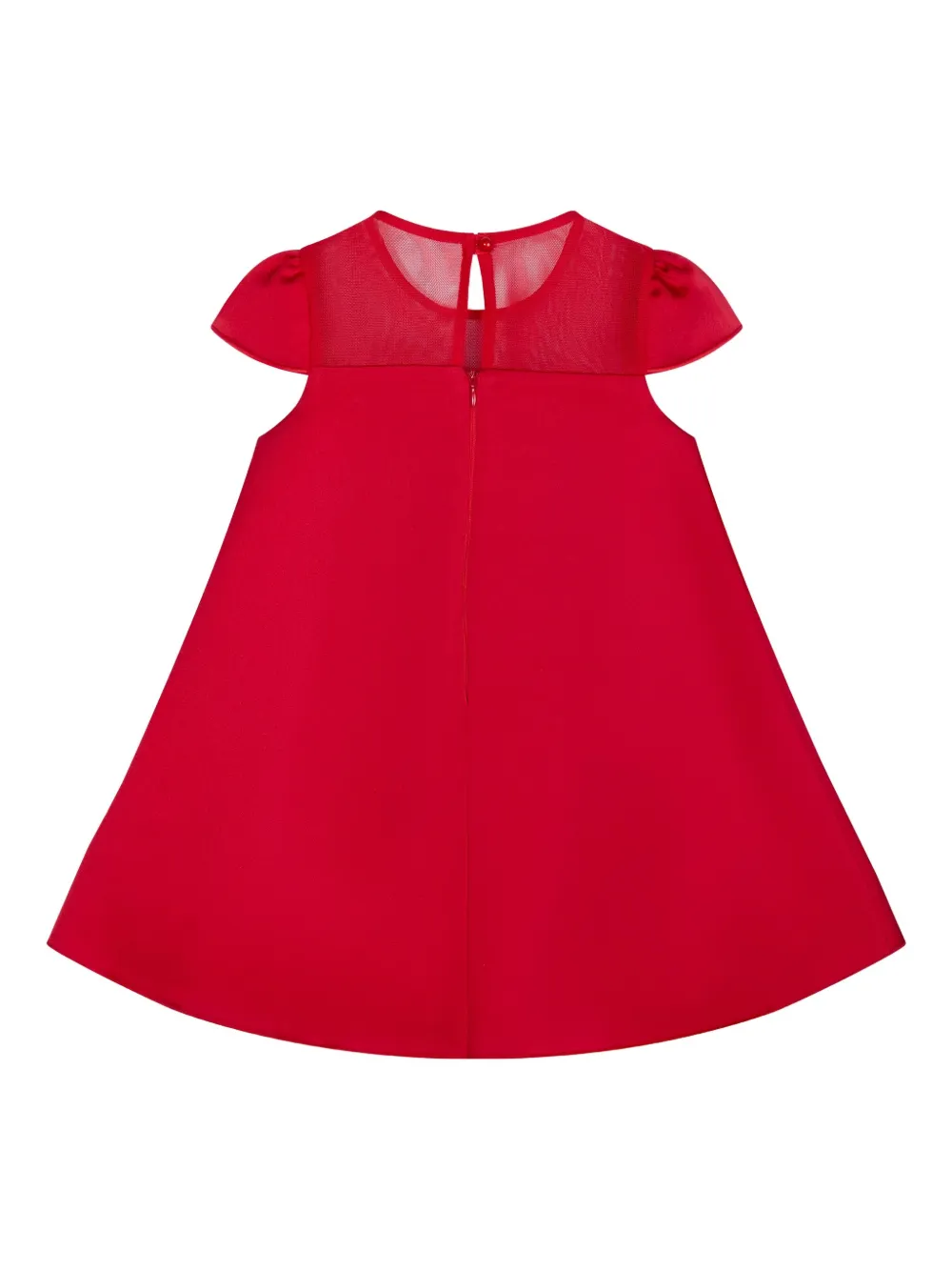 Dress & Fleur Jurk verfraaid met rozen en mesh yoke-detail Rood