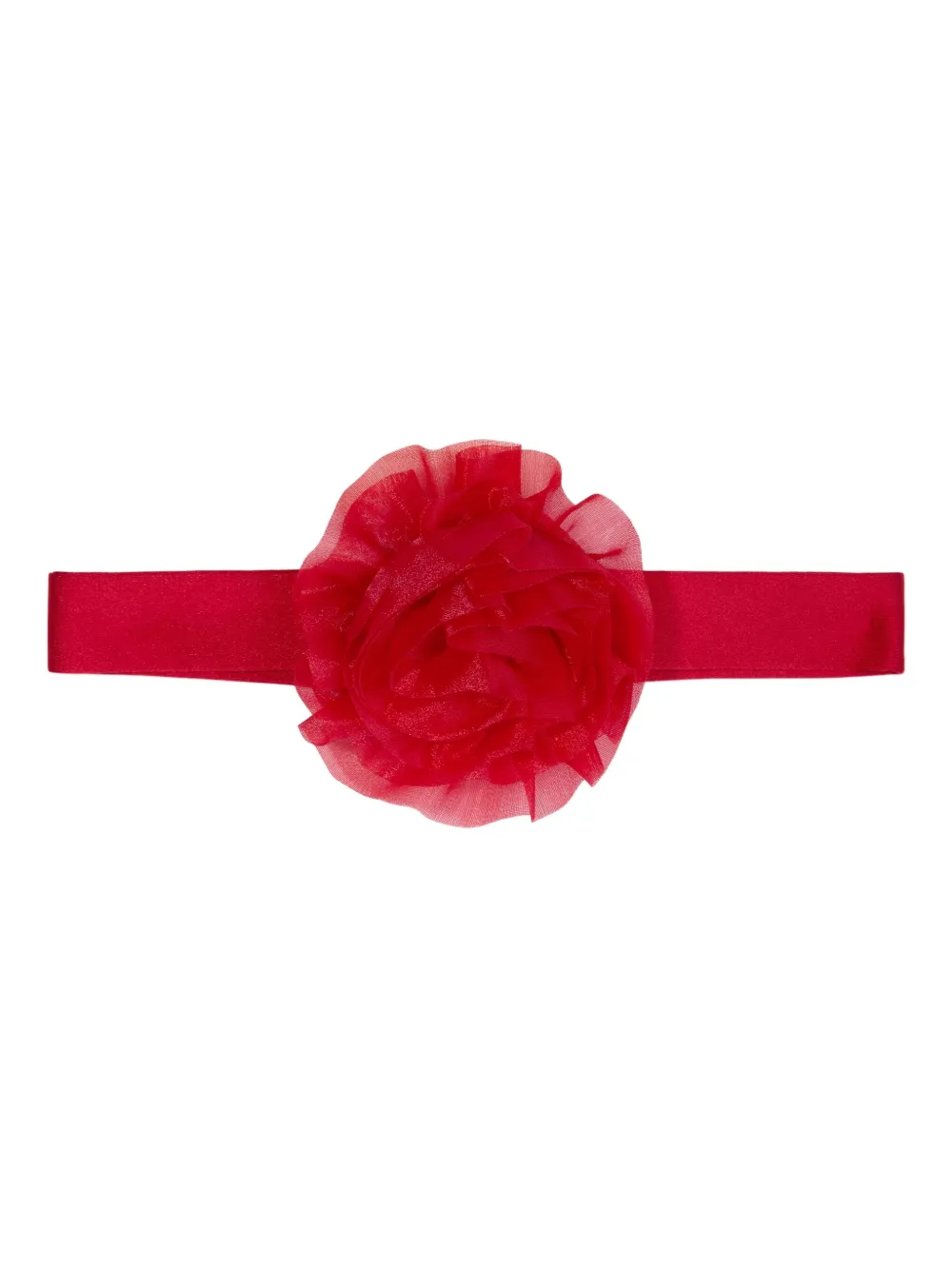 Dress & Fleur Jurk verfraaid met rozen en mesh yoke-detail Rood