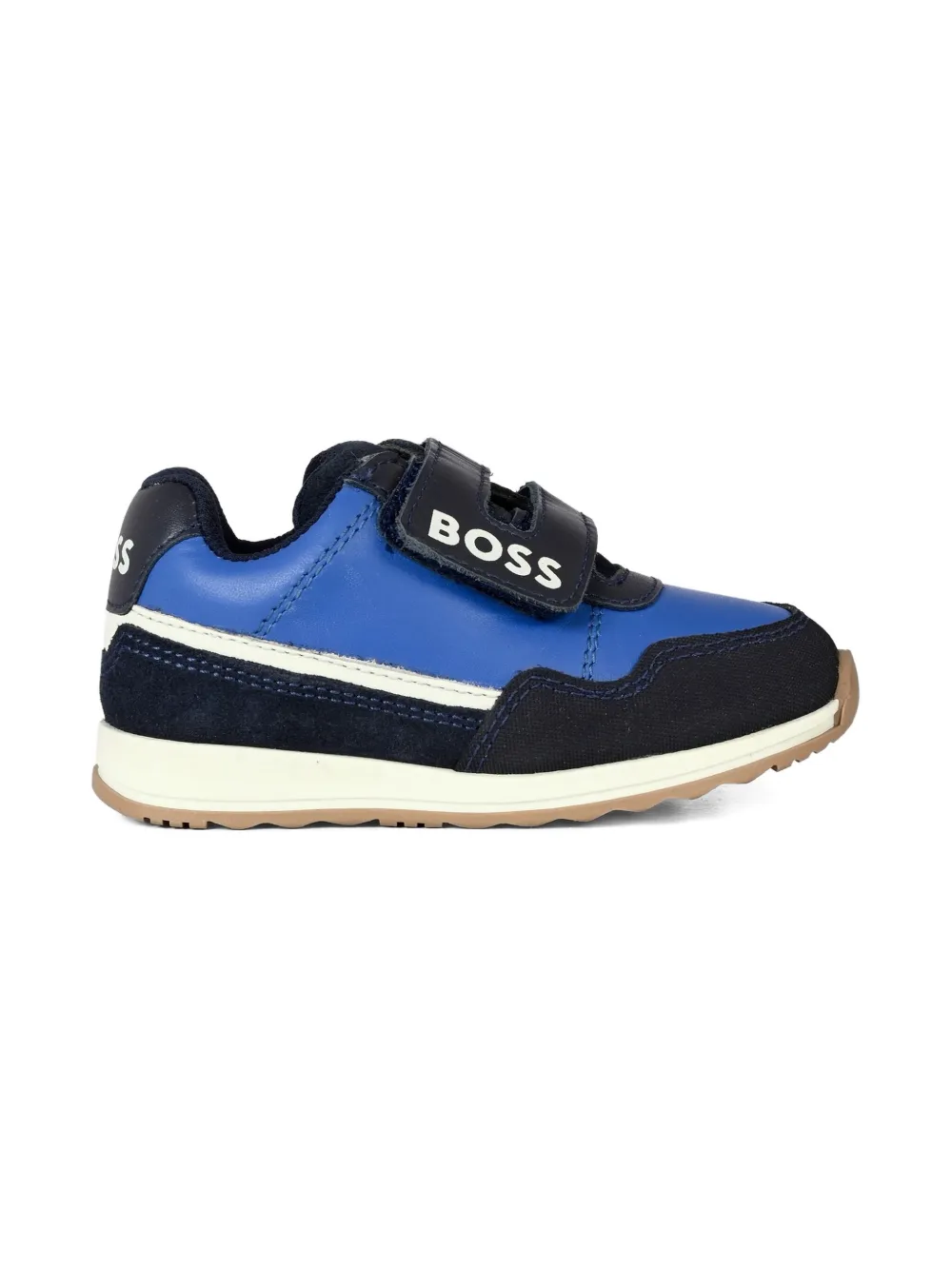 BOSS Kidswear strap detail leather sneakers Blue