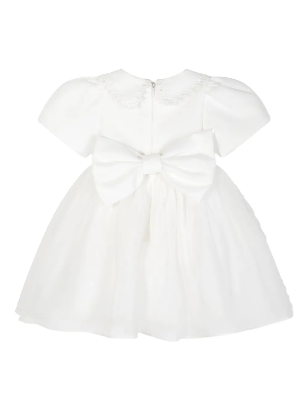 Dress & Fleur Jurk verfraaid met parels en pofmouwen Wit