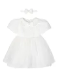 Dress & Fleur pearl-embellished puff-sleeve dress - White