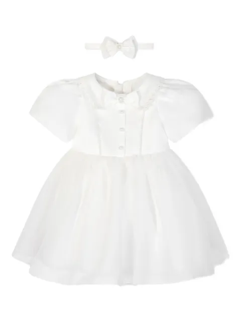 Dress & Fleur pearl-embellished puff-sleeve dress