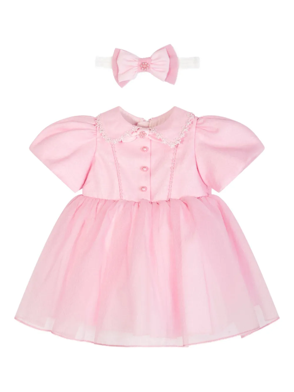 Dress & Fleur puff-sleeve bow dress | Pink | Image 1
