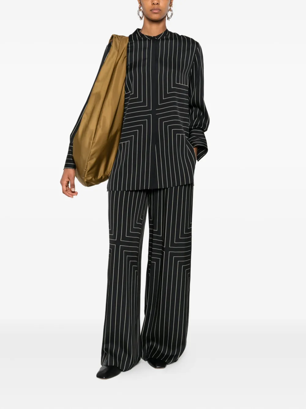 JOSEPH Shirt met geometrisch patroon - Zwart