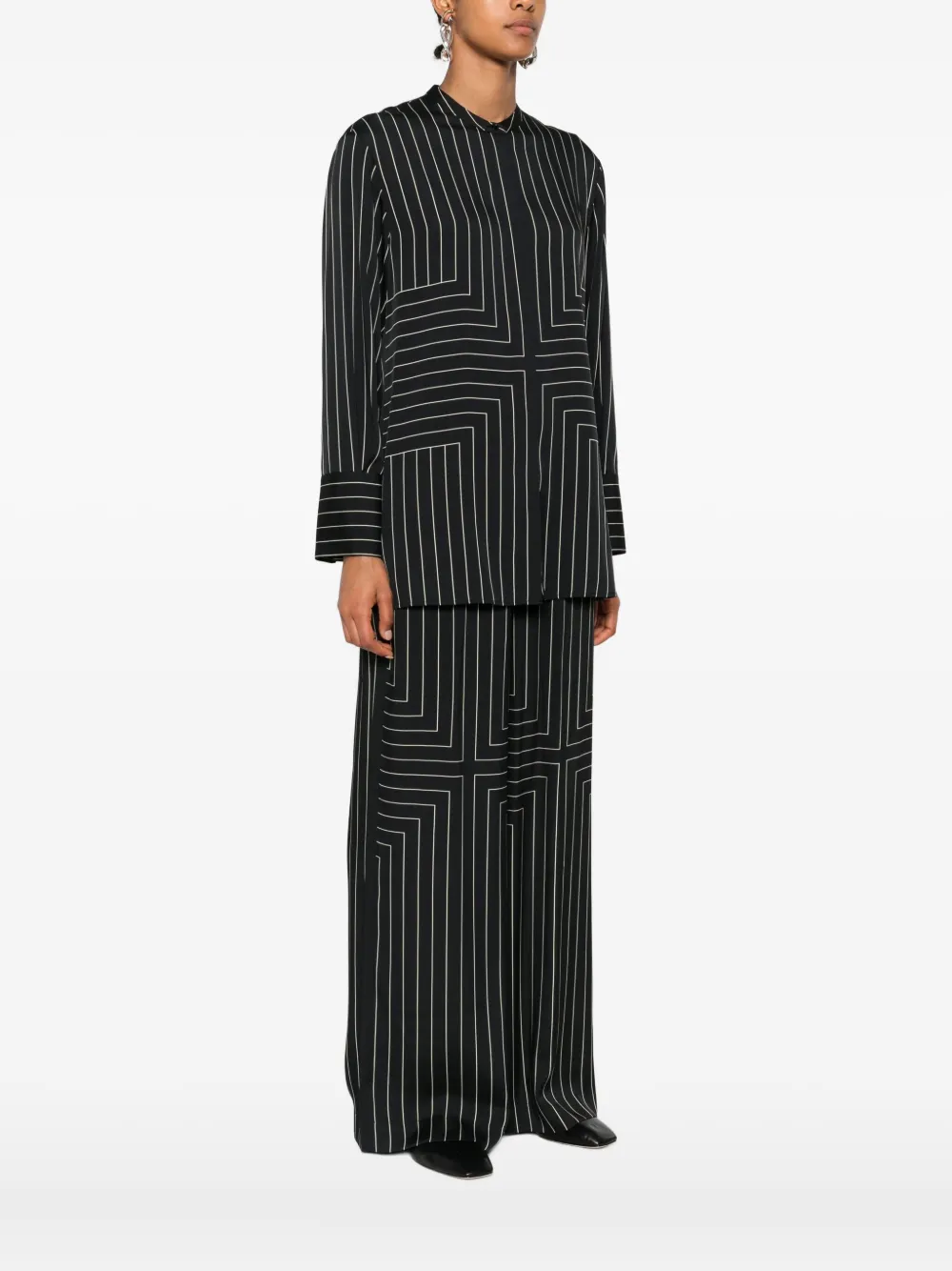 JOSEPH Shirt met geometrisch patroon Zwart