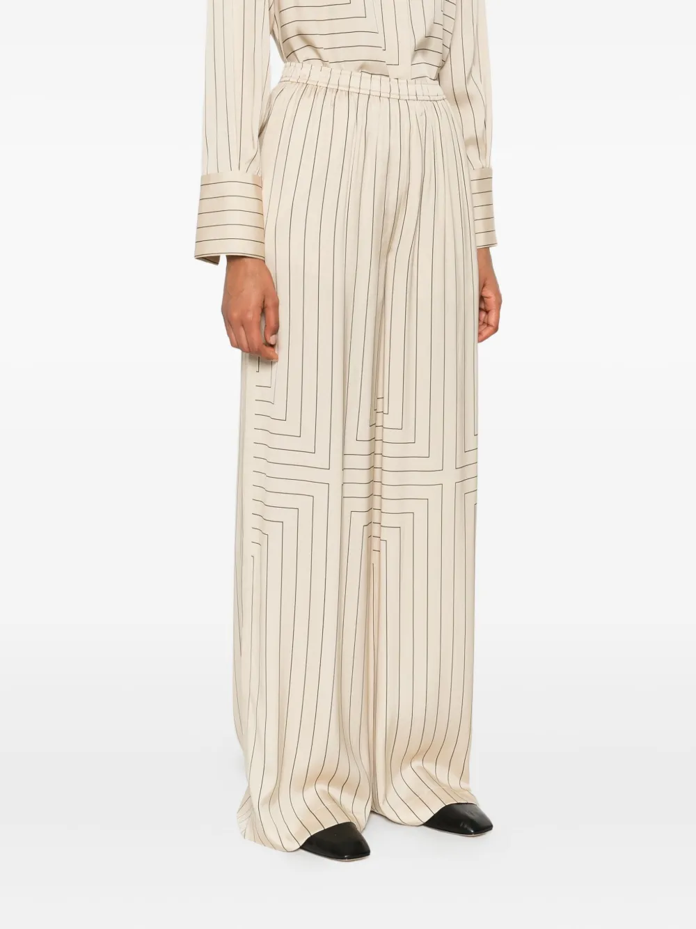 JOSEPH Broek met geometrische streep Beige