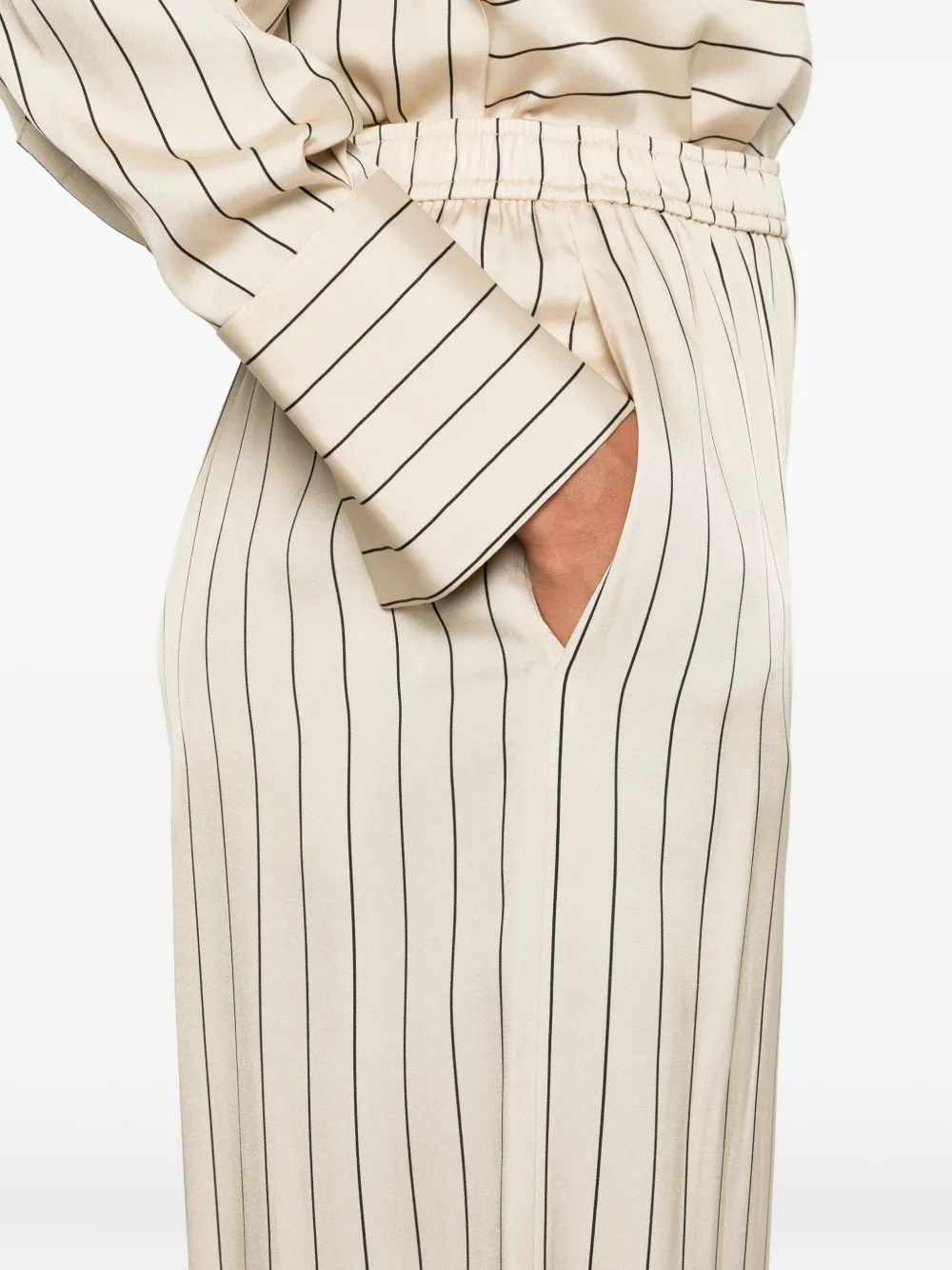 JOSEPH Broek met geometrische streep Beige