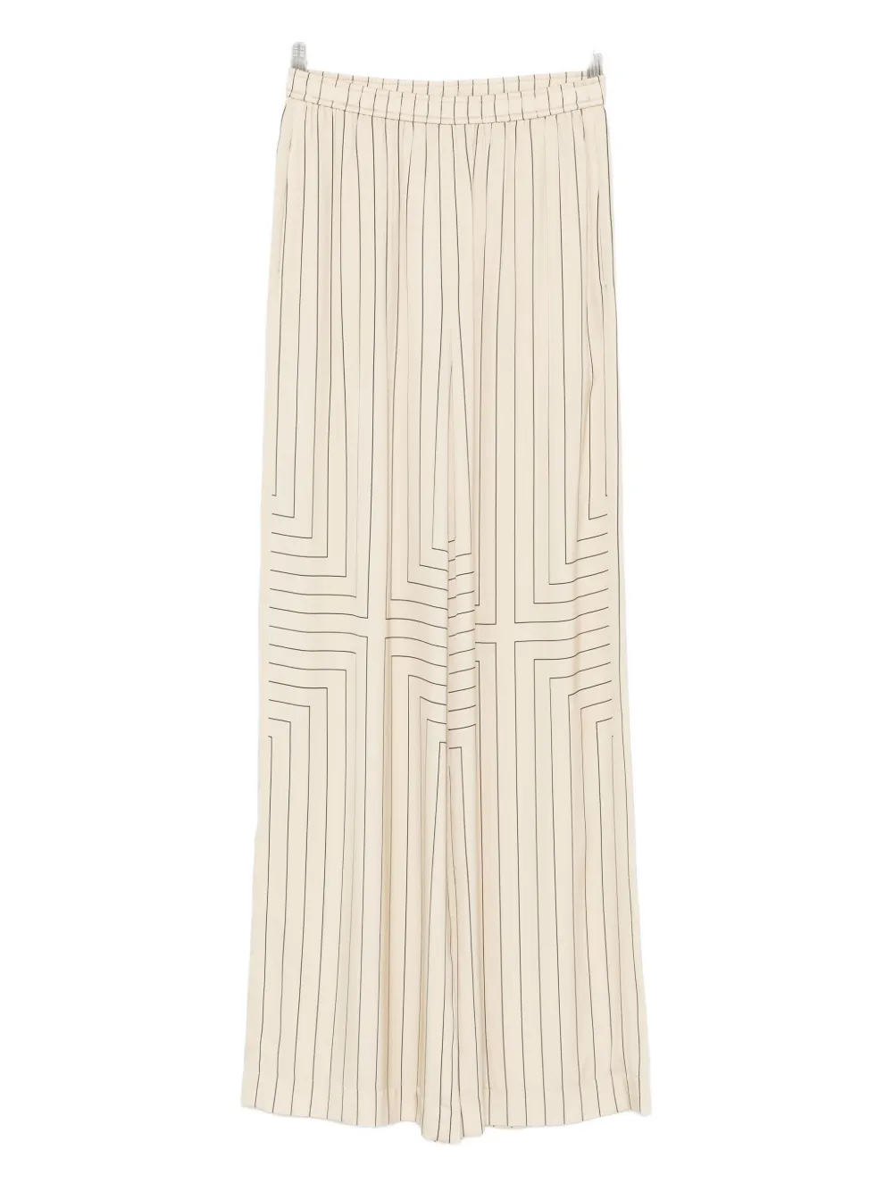 Joseph Pinstripe Geometric Trousers In Brown