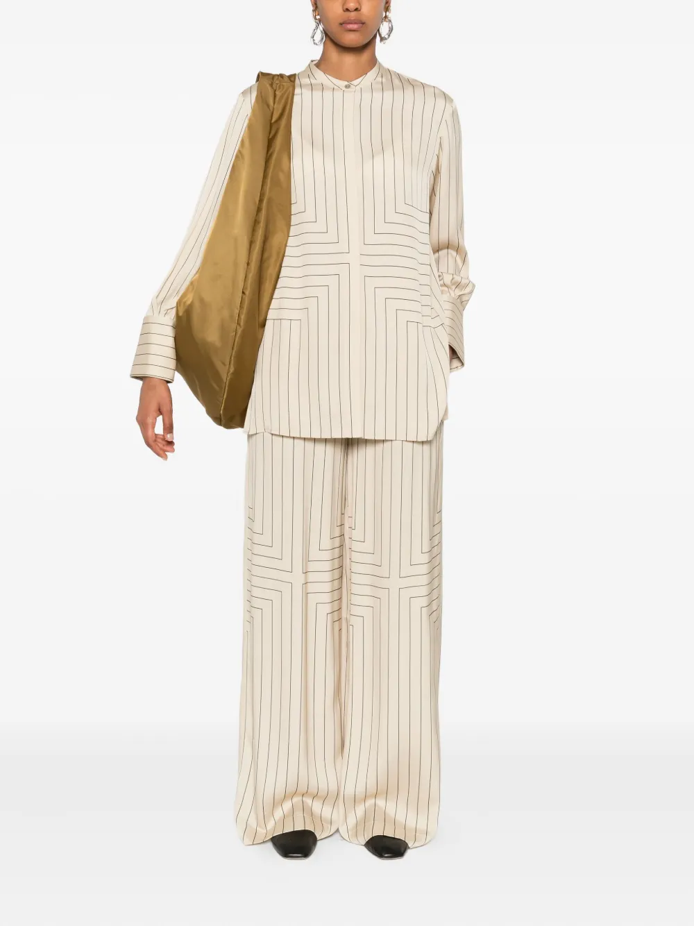 JOSEPH Broek met geometrische streep - Beige