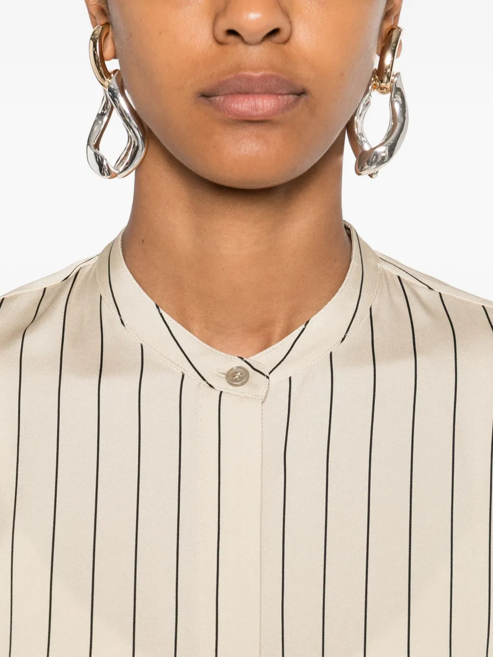 JOSEPH Blosue met geometrische strepen Beige