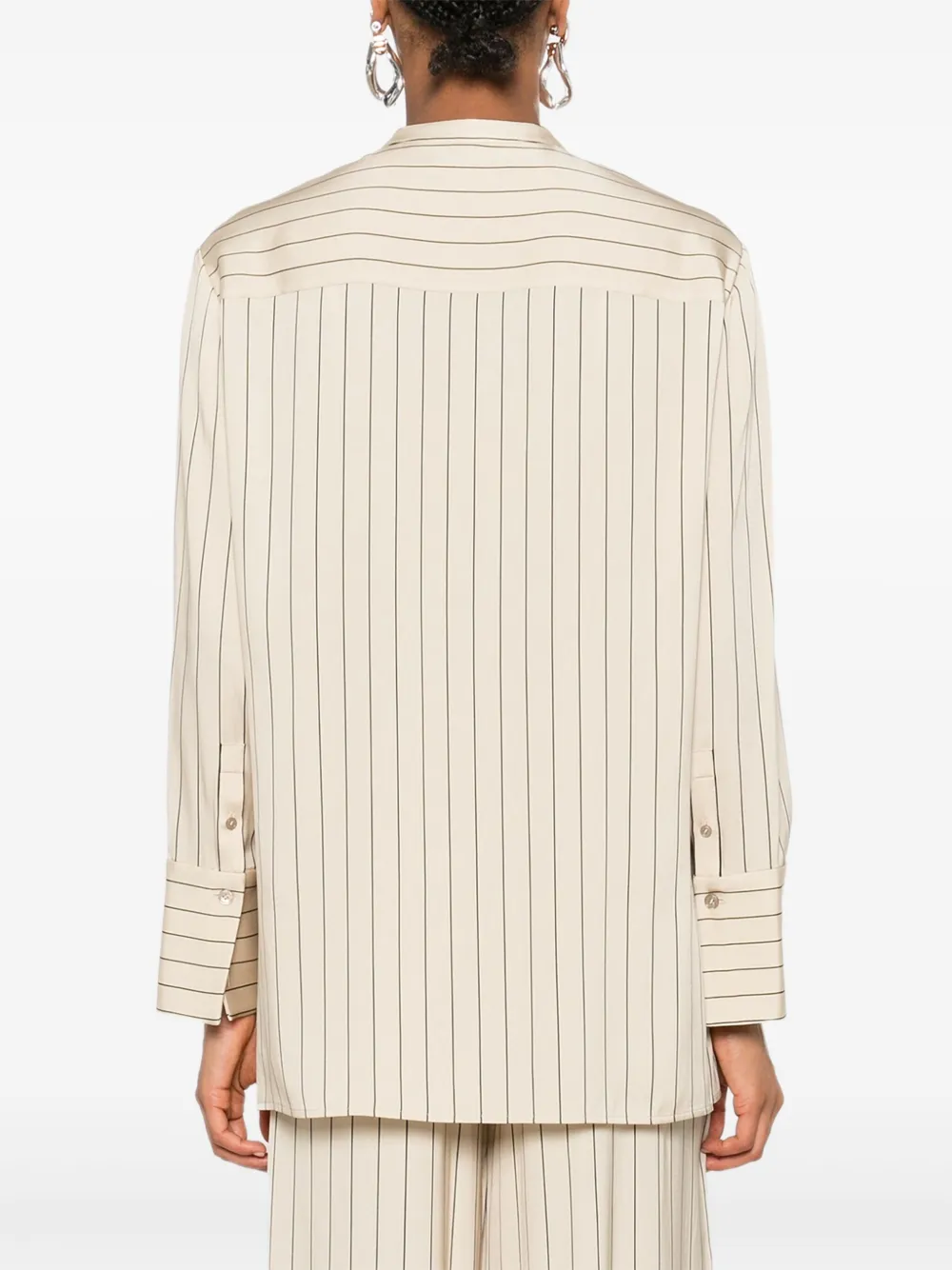 JOSEPH Blosue met geometrische strepen Beige