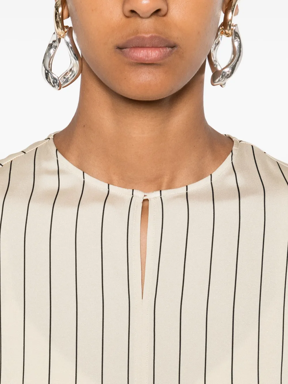 JOSEPH Top met geometrische strepen Beige