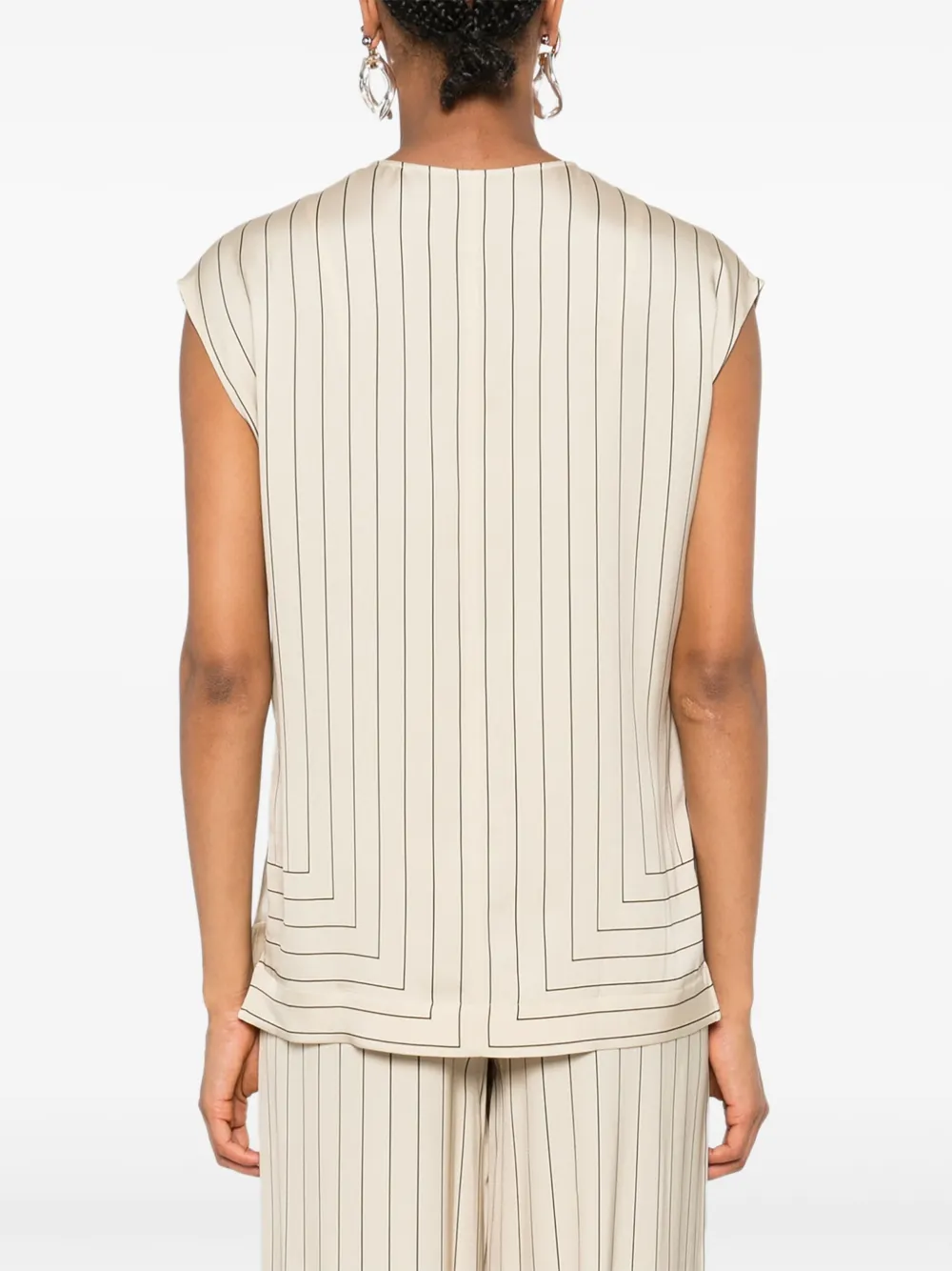 JOSEPH Top met geometrische strepen Beige