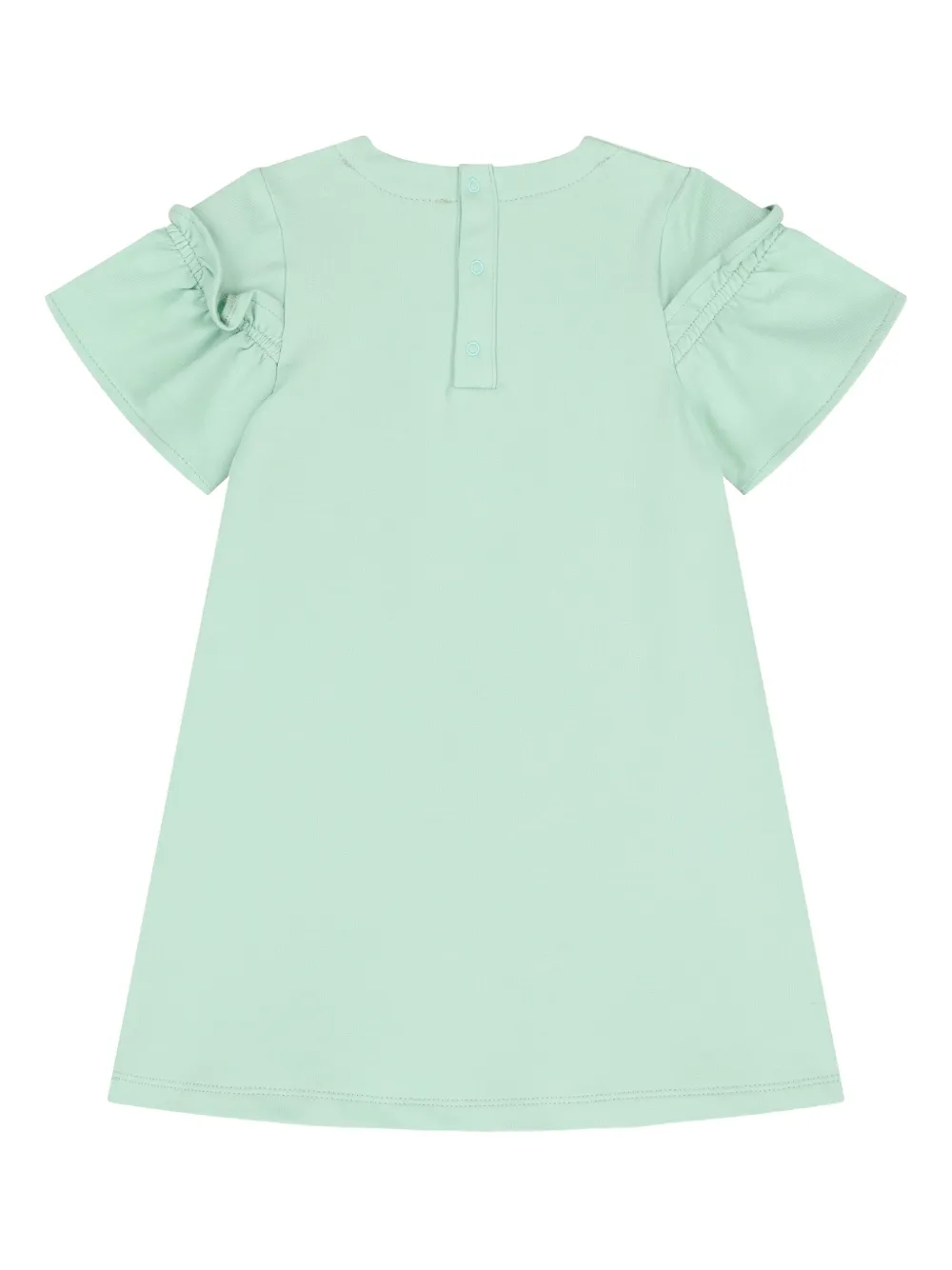 Aigner Kids bag-print ruffled dress - Groen
