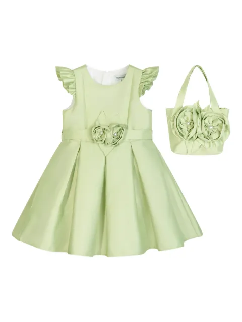 Dress & Fleur ruffled-sleeve flower-embellished dress