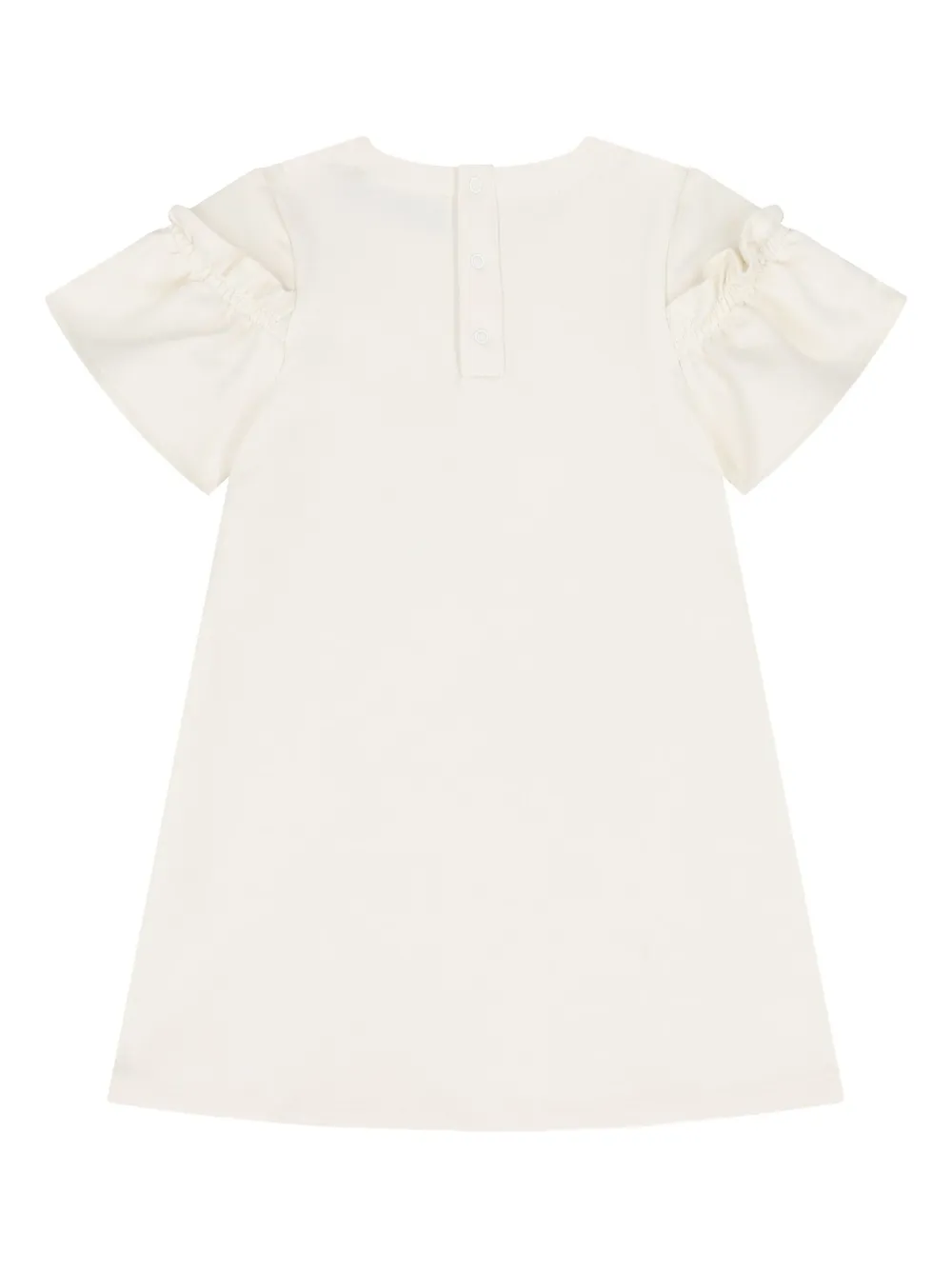 Aigner Kids bag-print ruffled dress - Wit
