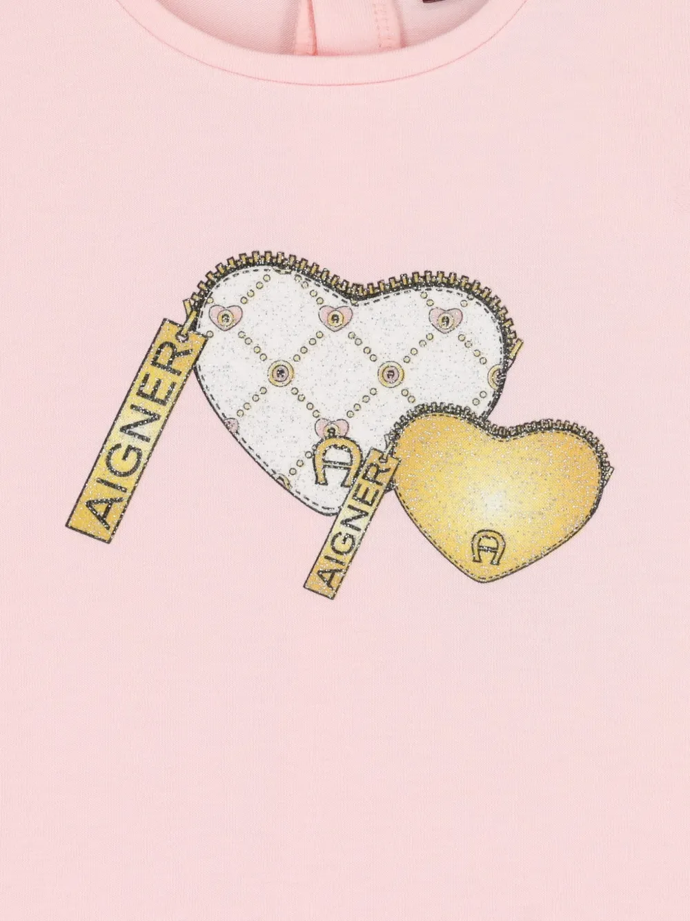 Aigner Kids heart-appliqué tulle dress Roze
