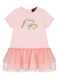 Aigner Kids heart-appliqué tulle dress - Pink