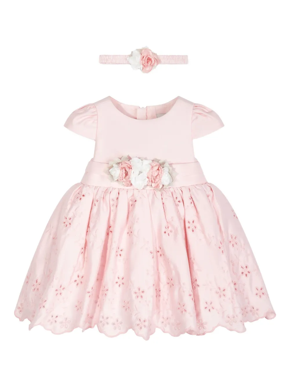 Dress & Fleur فستان بحلقات معدنية وزينة زهرة | وردي | Image 1