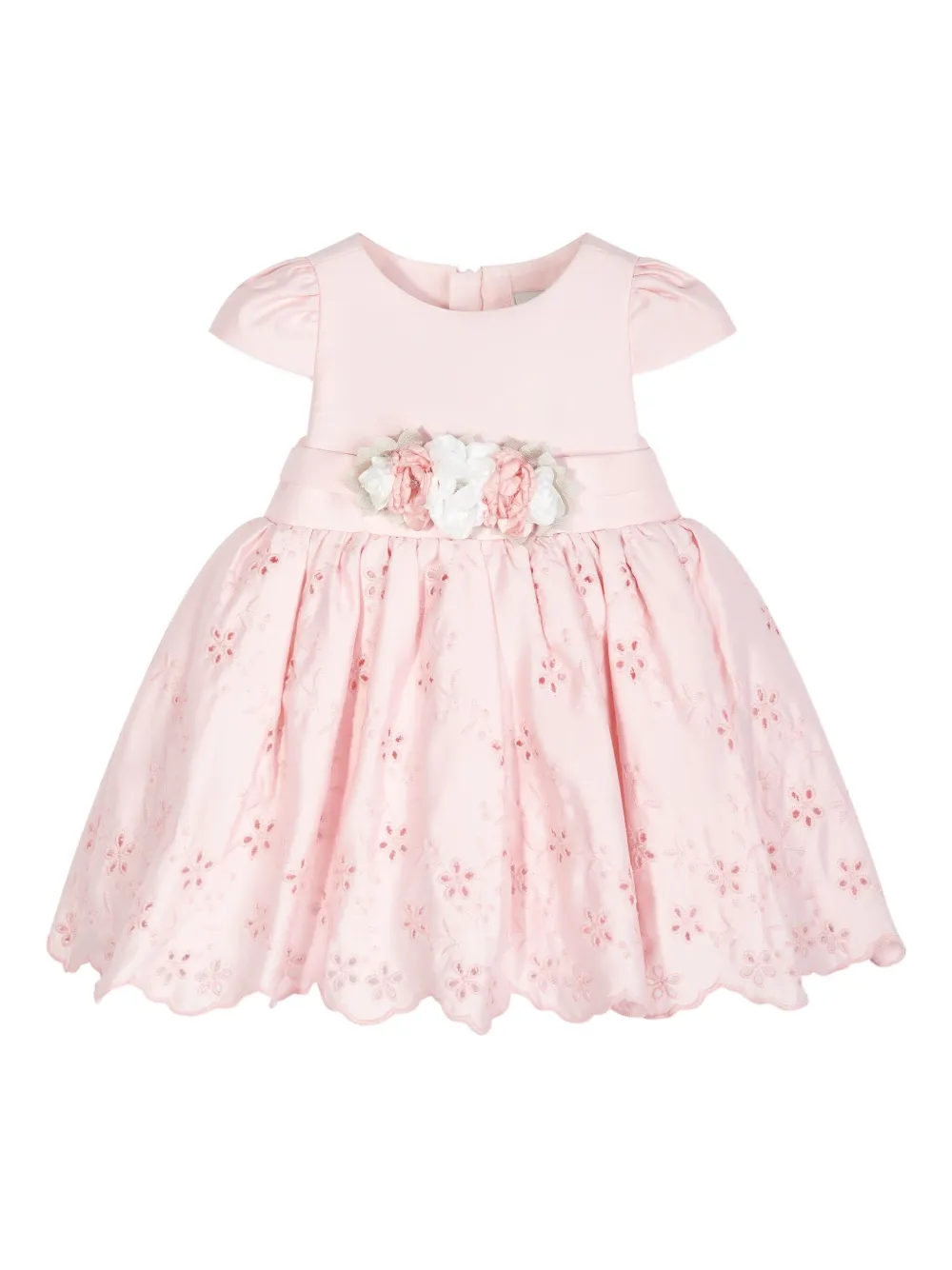 Dress & Fleur Jurk verfraaid met bloemen en ringlets - Roze