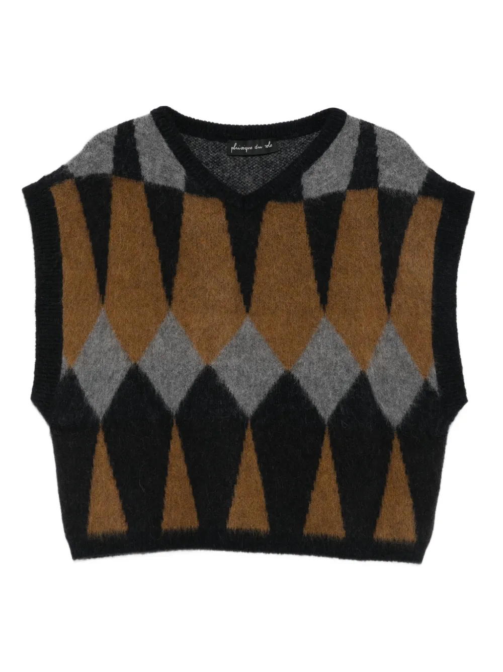 Phisique Du Role geometric jacquard vest | Black | Image 1