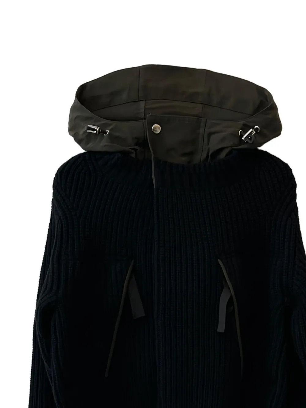 sacai hooded ribbed knit jacket | Hooded Jackets | Image 2