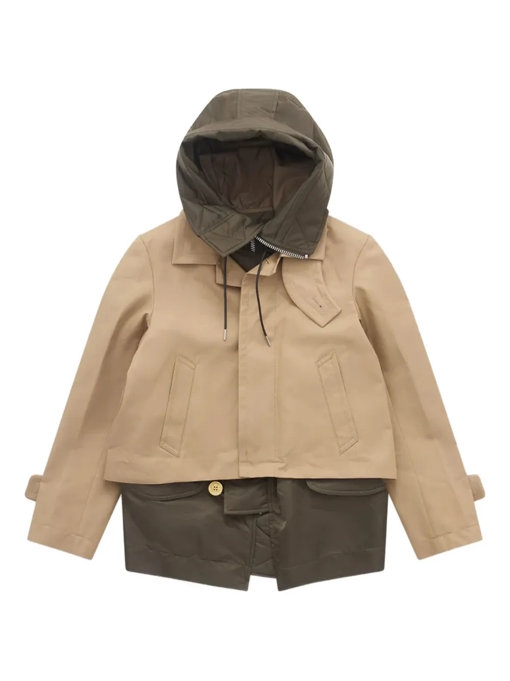 sacai quilted-collar jacket | Brown | Image 1