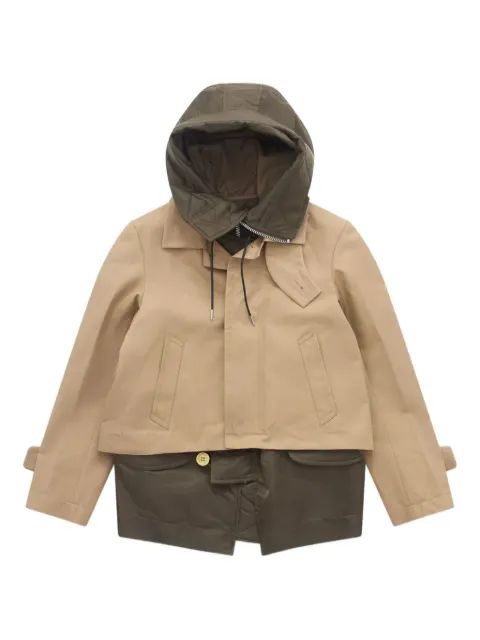 sacai chamarra con cuello capitonado