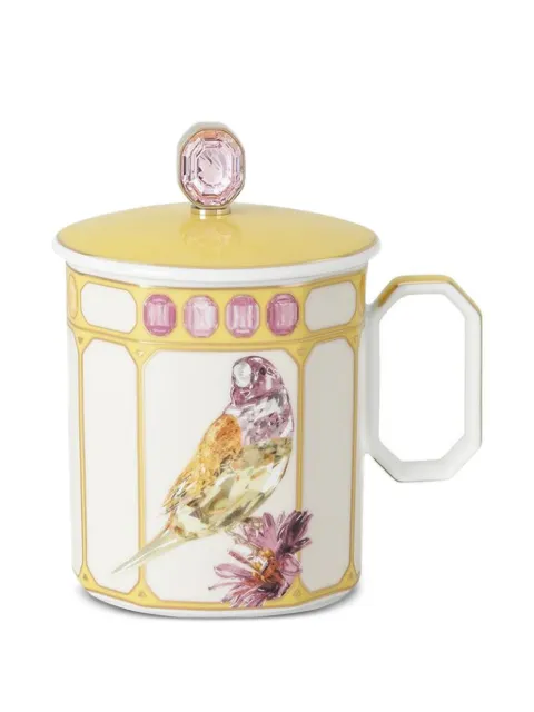 Swarovski crystal-embellished bird-motif mug