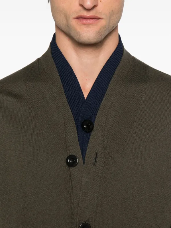 sacai luck　くるみボタン　カーディガン　1 Sacai ボタン カーディガン | グリーン | FARFETCH JP