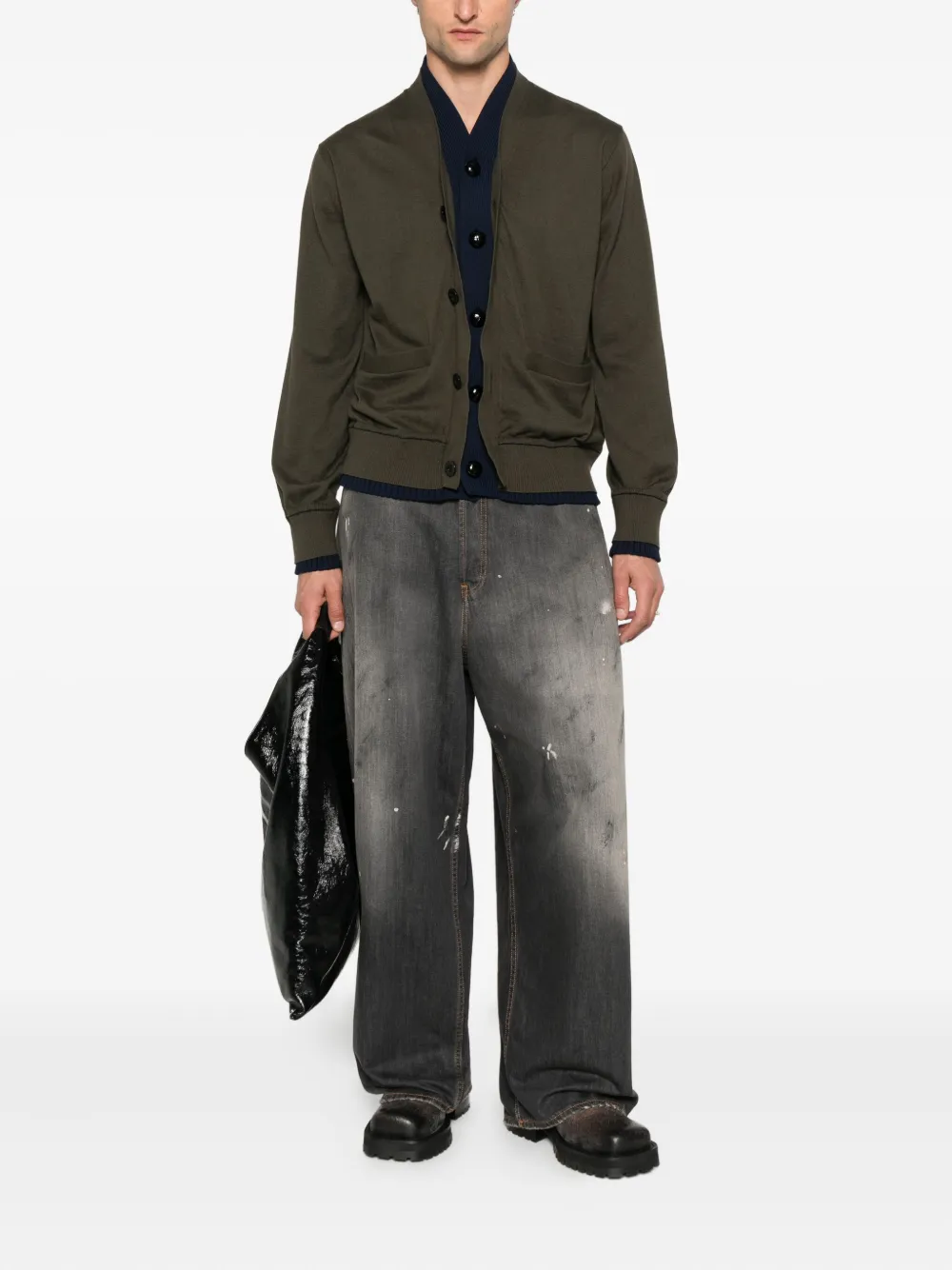 sacai Vest met zak met knopen Groen