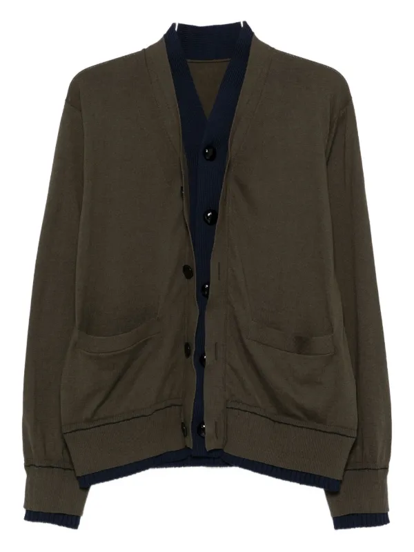 Sacai ボタン カーディガン | グリーン | FARFETCH JP
