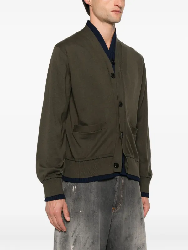 Sacai ボタン カーディガン | グリーン | FARFETCH JP