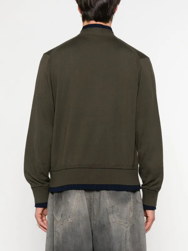 Sacai ボタン カーディガン | グリーン | FARFETCH JP
