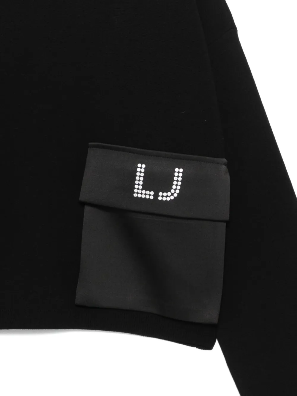 Liu Jo Kids Sweater verfraaid met stras en zak Zwart