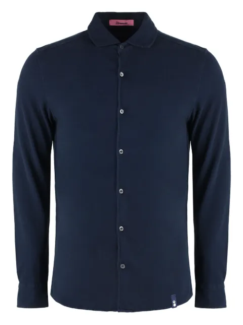 Drumohr rounded-hem piqué shirt