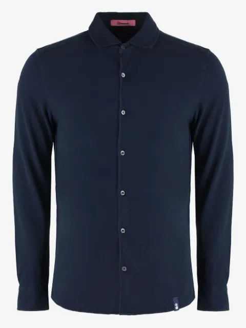Drumohr rounded-hem piqué shirt