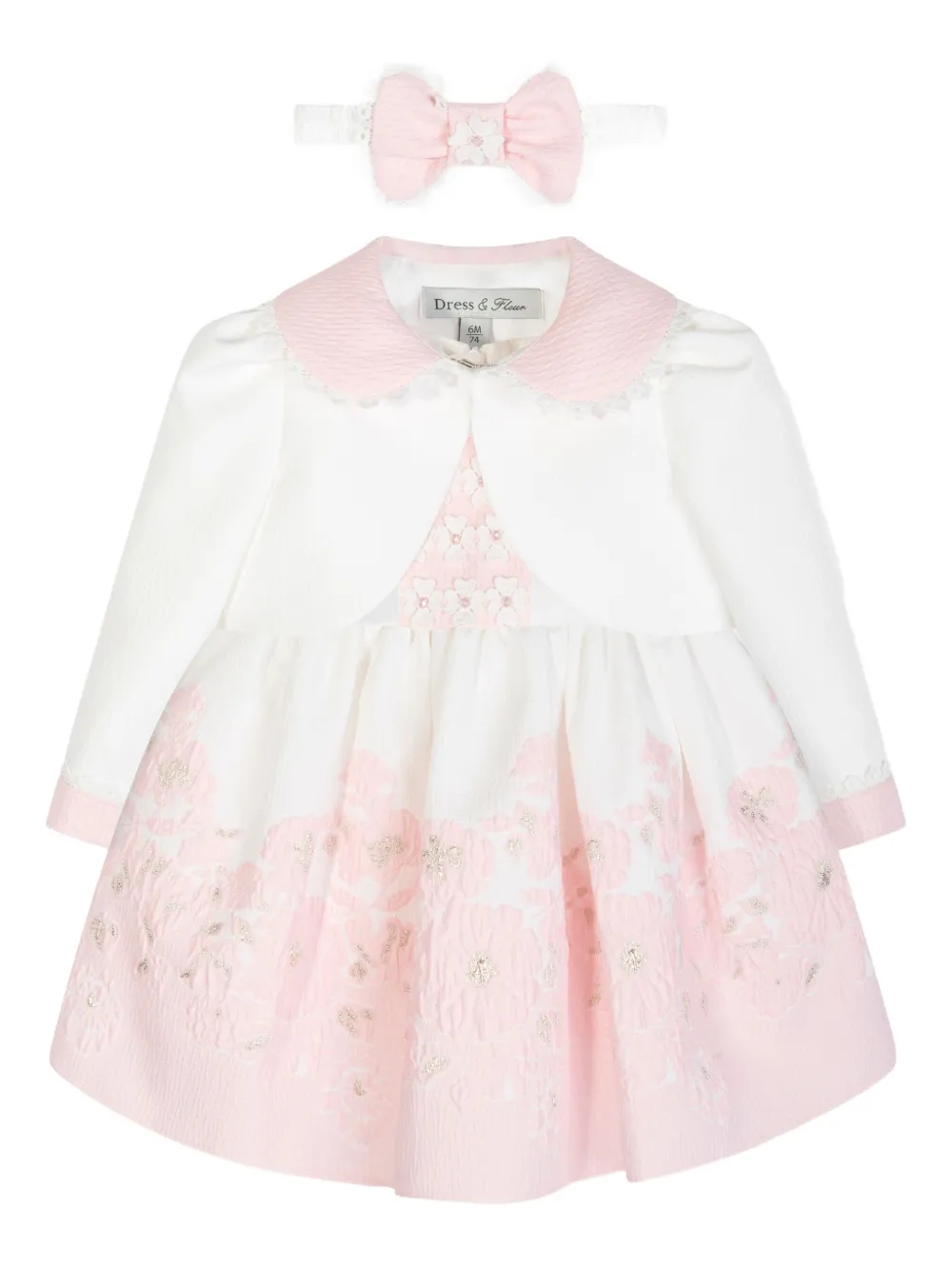 Dress & Fleur طقم فستان بأبليكة زهور | أبيض | Image 1