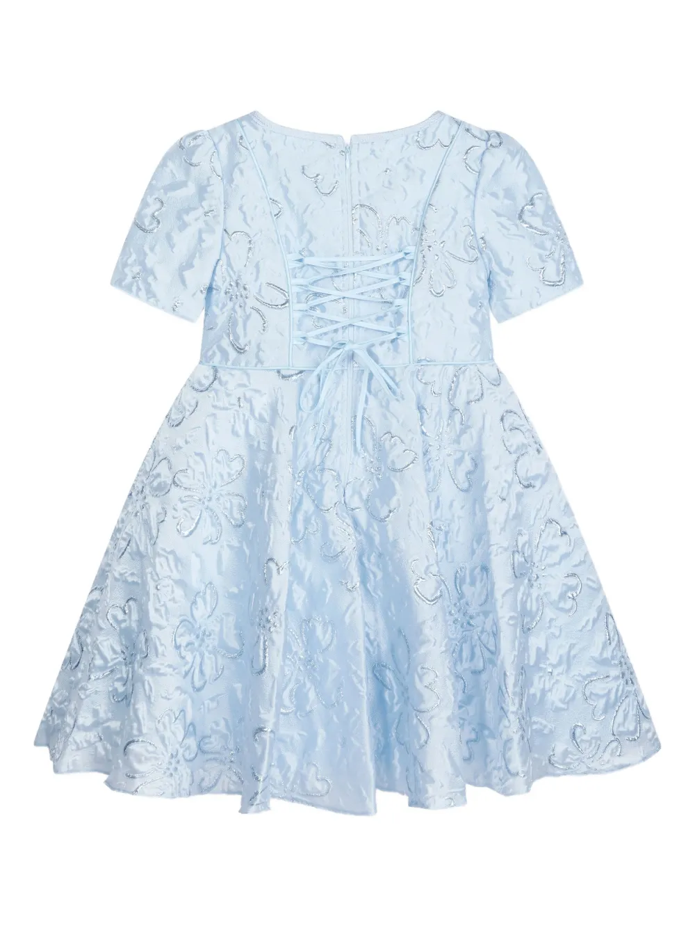 Dress & Fleur Floral-embroidered Dress Swt In Blue