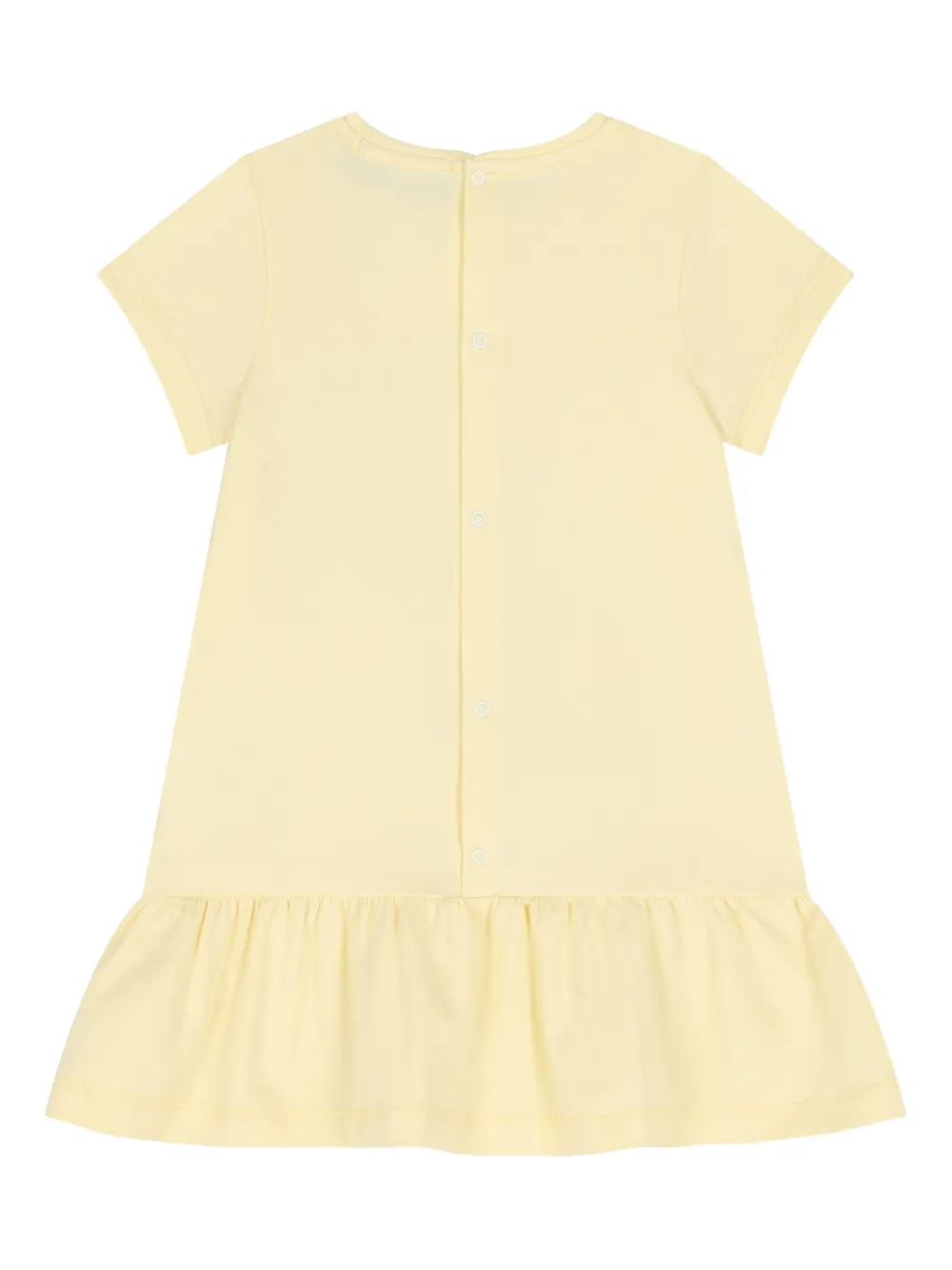 Aigner Kids bag-print ruffled dress - Geel