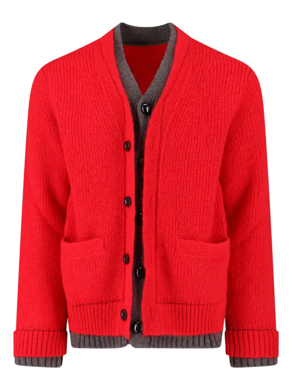 Sacai layered cardigan Rood