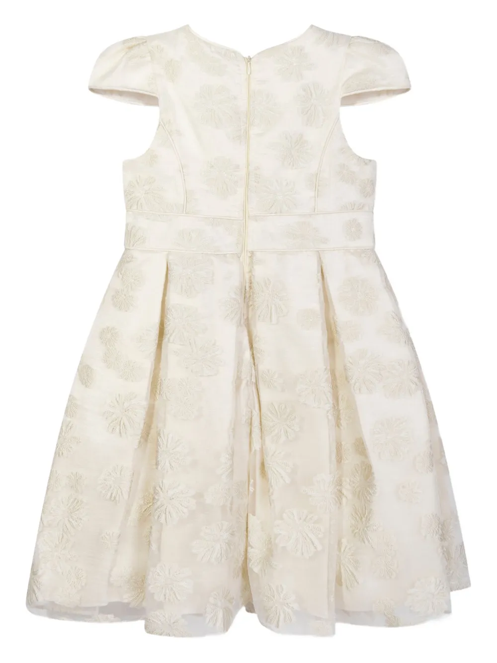 Dress & Fleur Jurk met geborduurde bloemen Beige