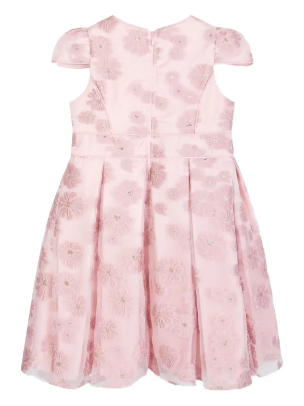 Dress & Fleur floral-embroidered Pleated Dress | Pink | FARFETCH