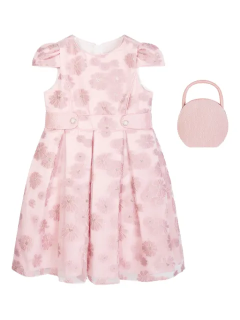 Dress & Fleur floral-embroidered pleated dress