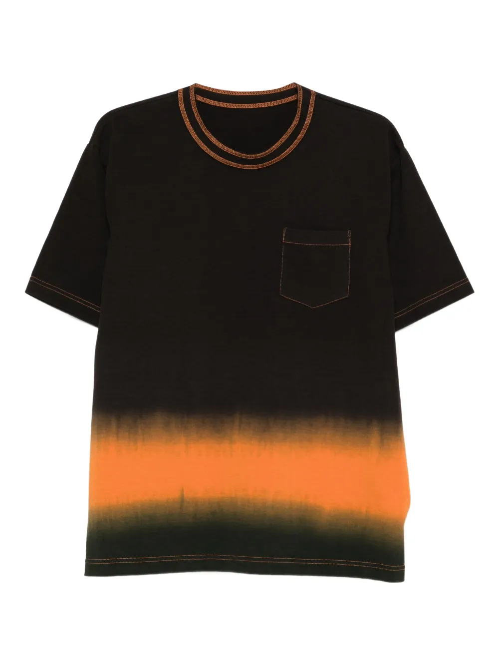 Sacai T-shirt met ombré zak Bruin