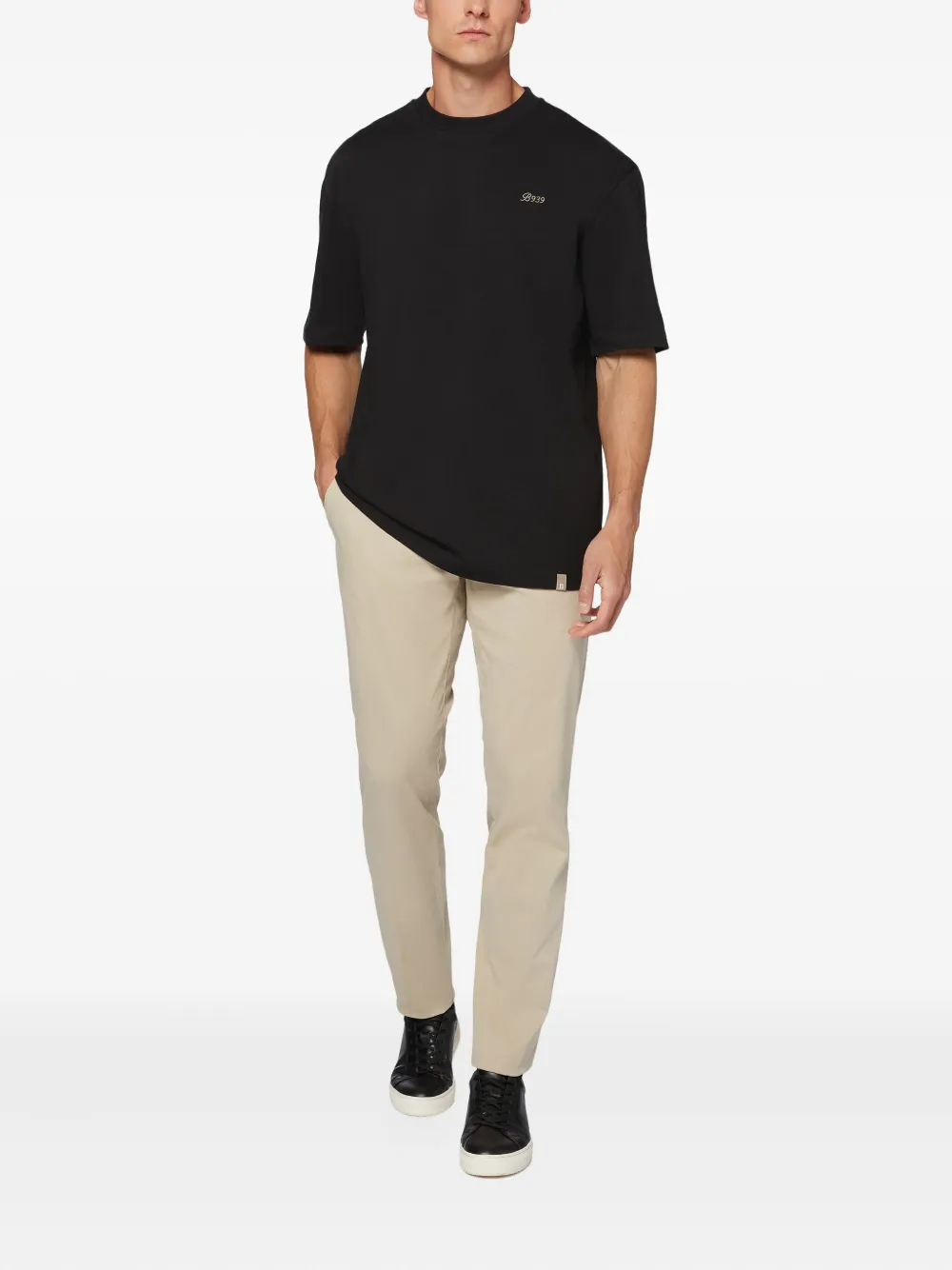 Boggi Milano Stretch Cotton Trousers - Beige
