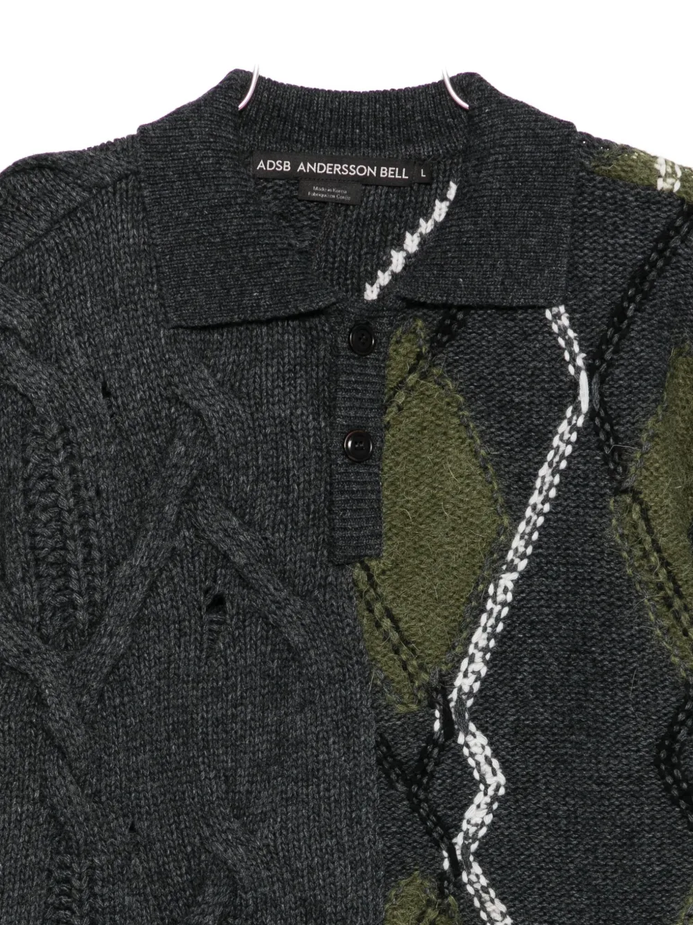 Andersson Bell Cable-knit Polo Shirt In Multi